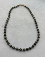 Vintage ketting met zwarte hematiet, vergulde afstandskralen, Enlèvement ou Envoi, Comme neuf
