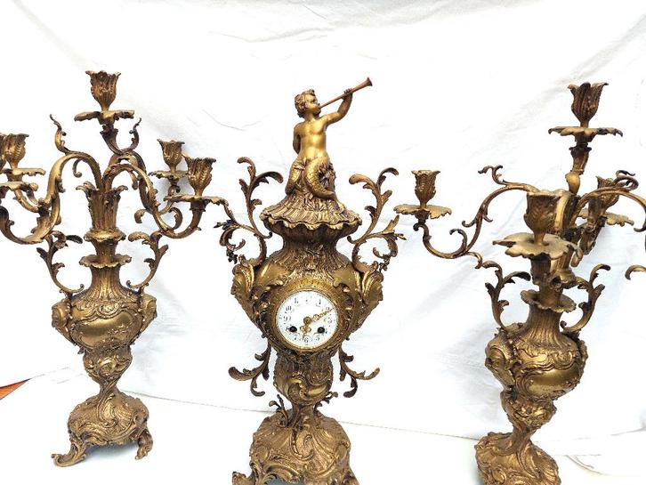 Brons klokken stel, Antiek en Kunst, Antiek | Klokken, Ophalen