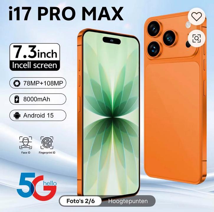 Smartphone I17Pro Max 5G 90 Hz de haute qualité, Télécoms, Téléphonie mobile | Marques Autre, Neuf, Sans abonnement, Avec simlock (verrouillage SIM)