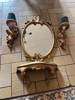 Spiegel , console en twee engelenlampjes met kapje, Antiek en Kunst, Ophalen