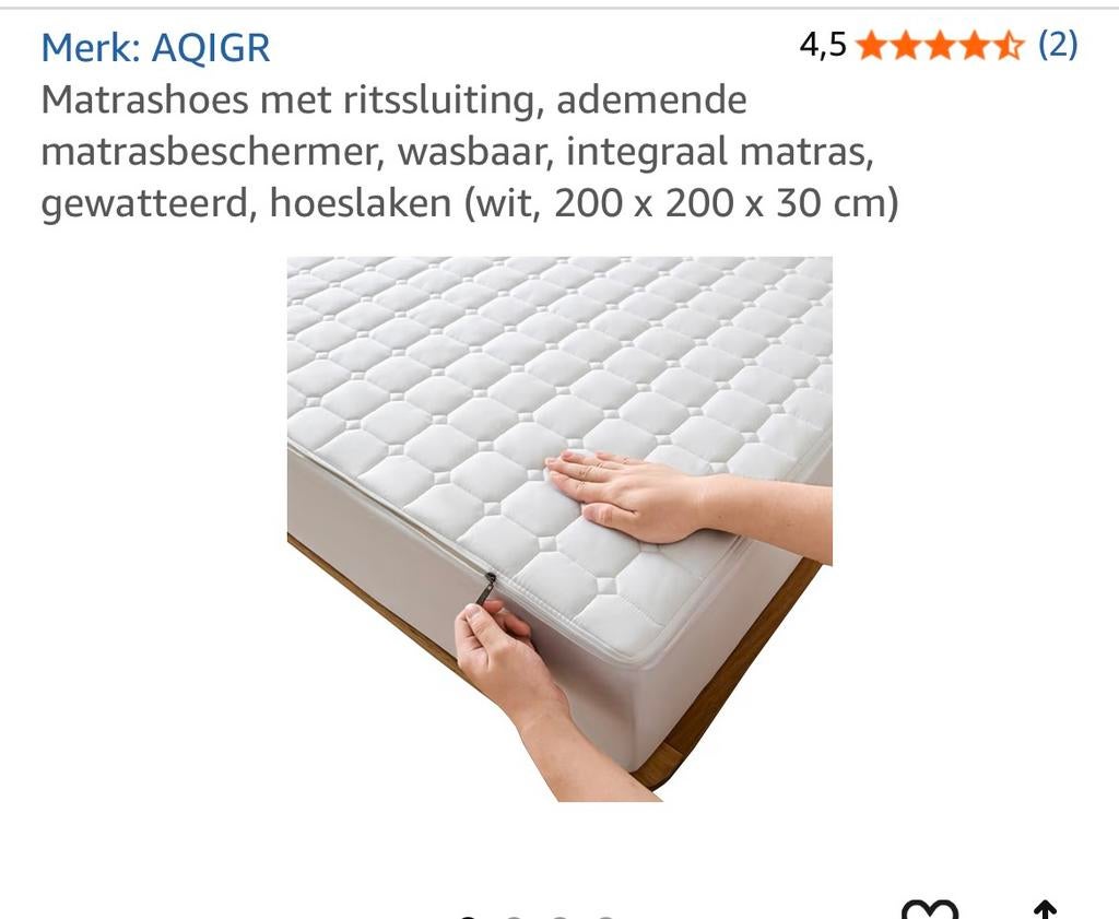 Matrasbeschermer nieuw, Huis en Inrichting, Slaapkamer | Bedden, Ophalen, Nieuw, 200 cm
