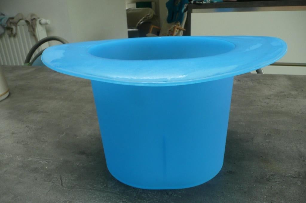 Vintage ijsemmer in de vorm van hoed (A35), Vintage, Blauw, Nieuw, Kunststof