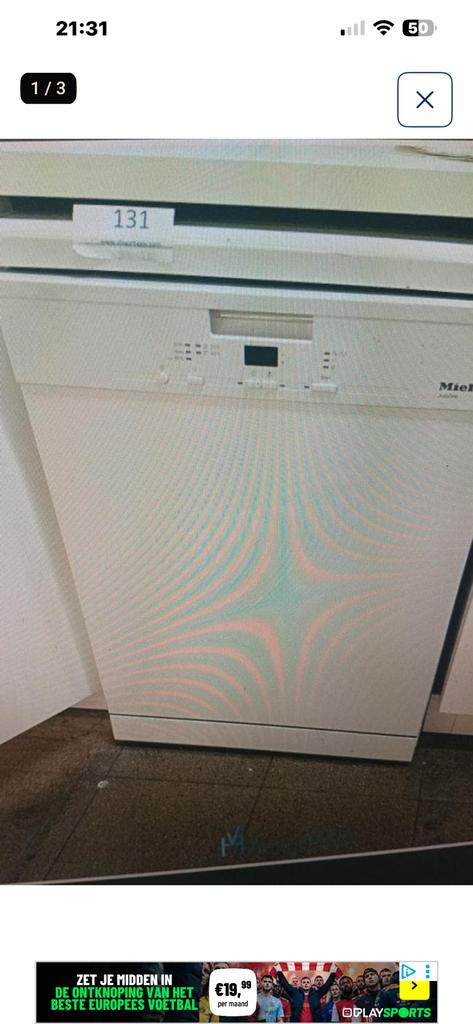 Miele vaatwasser, Ophalen, Zo goed als nieuw