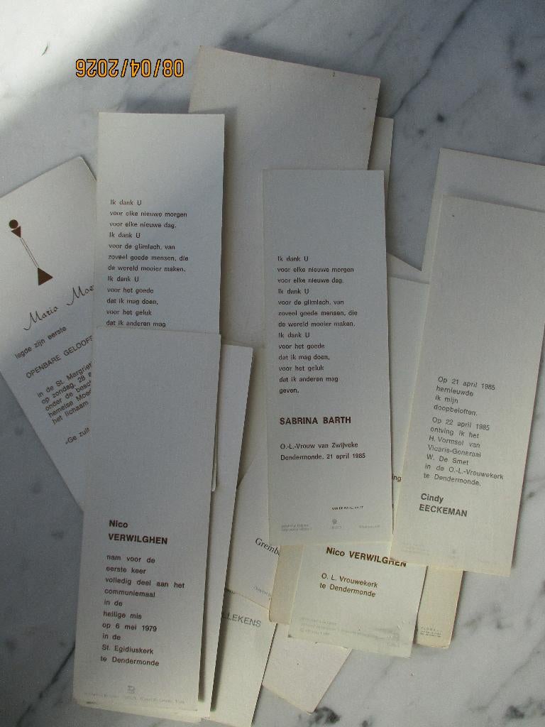 18 communie pretjes Dendermonde 1960 1970 1980, Verzenden, Nieuw, Overige typen, Christendom | Katholiek