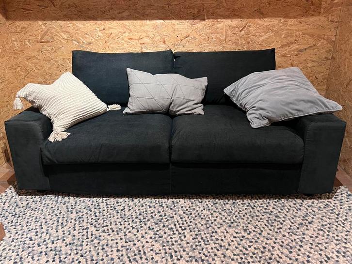 Canapé convertible lit IKEA VIMLE velours bleu-noir, Huis en Inrichting, Slaapkamer | Slaapbanken, Zo goed als nieuw, Ophalen