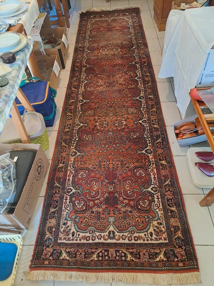 Perziakhan Tefzet vloerkleed van pure wol 340 x 90 cm, Antiek en Kunst, Antiek | Tapijten, Tafelkleden en Textiel, Ophalen