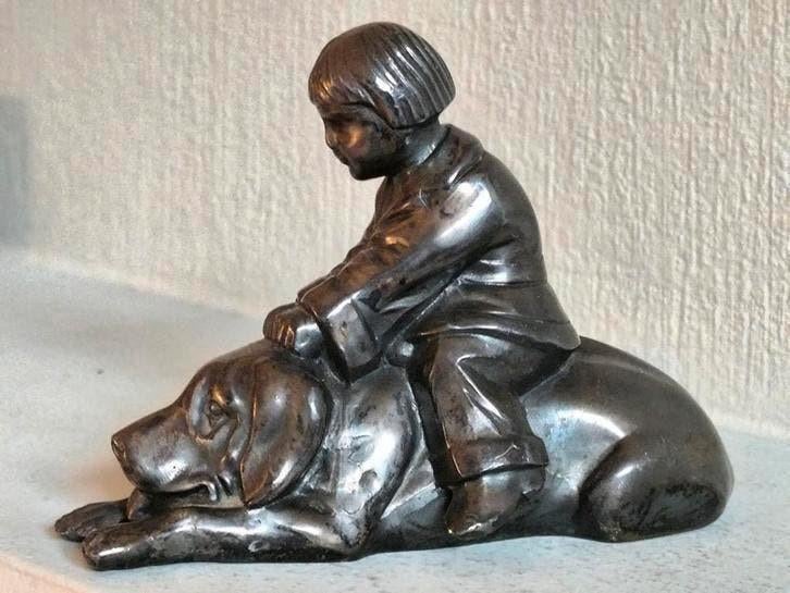 Beeld jonge knaap, gebronsd, Ophalen of Verzenden