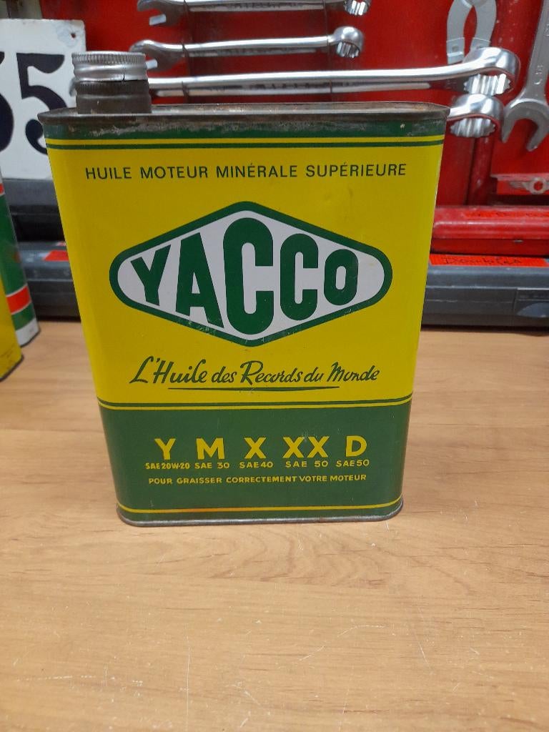 ancien bidon huile vide yacco type M sae30, Collections, Marques & Objets publicitaires, Envoi, Utilisé, Autres types