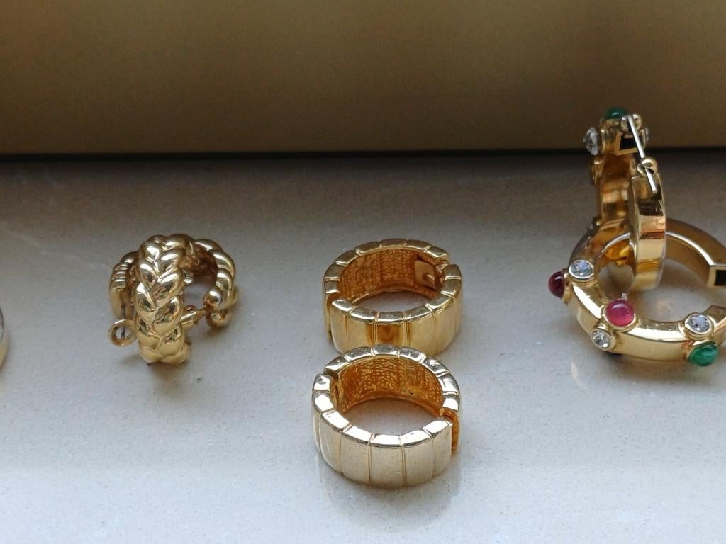 8st.oorringen, zilver verguld., Verzenden, Zilver