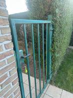 Metalen poortje en paal gematal breedte 95cm hoogte 1,40m, Tuin en Terras, Tuinhekken en Hekwerk, Ophalen, Met poort, Gebruikt