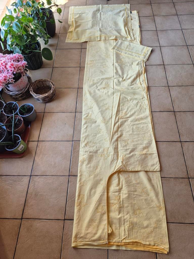 Kipling 2P dekbedovertrek + 2 kussenslopen; 160x200cm, Gebruikt, Tweepersoons, Ophalen of Verzenden, Geel