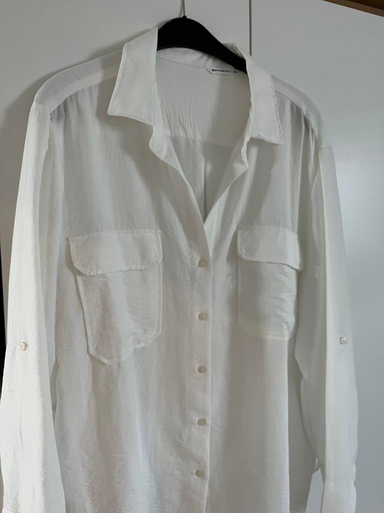 Witte dames bloes (encuentro) maat 42 grote maat, Ophalen, Zo goed als nieuw, Maat 42/44 (L)