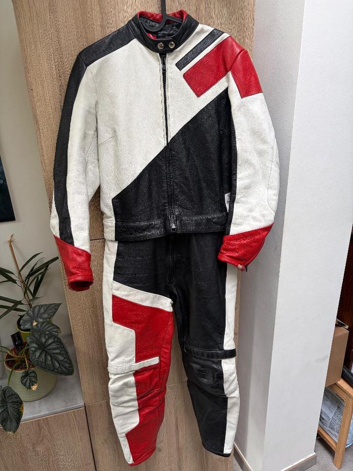 Leren vintage 2 piece motor pak, Motoren, Kleding | Motorkleding, Combipak, Dames, Heren, Tweedehands, Ophalen of Verzenden