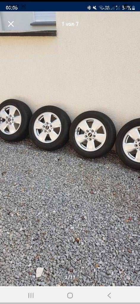 Mini Cooper 15 inch Zomerbanden met Velgen Hankook, Auto-onderdelen, Banden en Velgen, Band(en), Zomerbanden, 15 inch, Ophalen