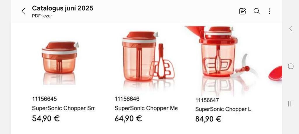 Nieuwe supersonic choppers van tupperware, Ophalen of Verzenden, Nieuw