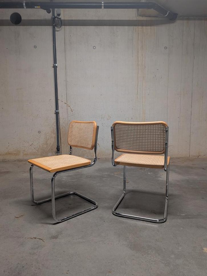 Vintage set B32 Cesca stoelen - Marcel Breuer (made in Italy, Huis en Inrichting, Stoelen, Ophalen