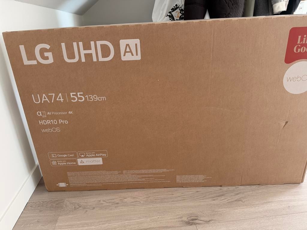 LG 55” 4K Smart TV NIEUW in doos – ongeopend, TV, Hi-fi & Vidéo, Neuf, LED, 50 Hz, Enlèvement