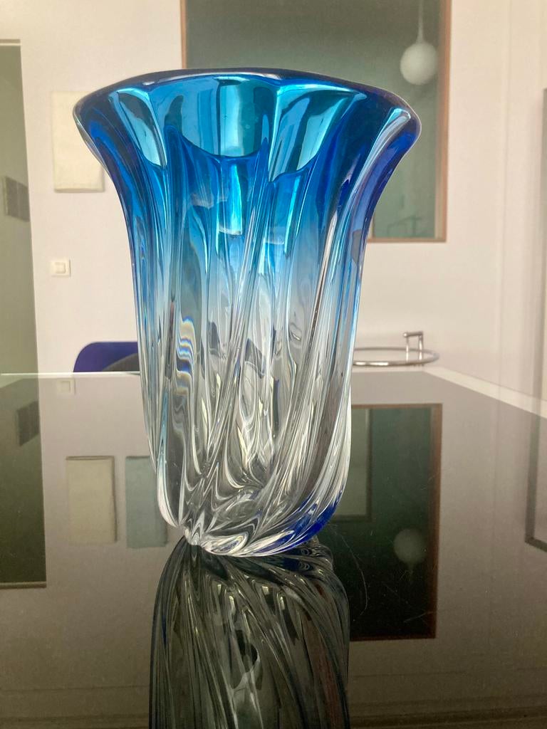Vase cristal Val Saint Lambert. Vintage. Fin années 50, Antiek en Kunst, Antiek | Vazen, Ophalen