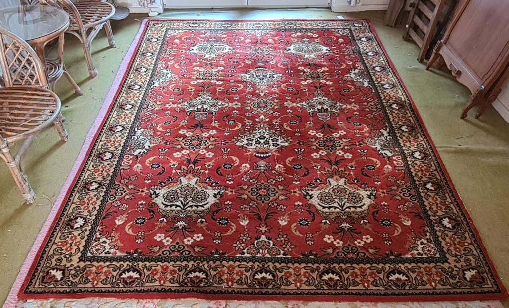 Tapis oriental rouge élégant grand format classique, Maison & Meubles, Enlèvement, Rouge