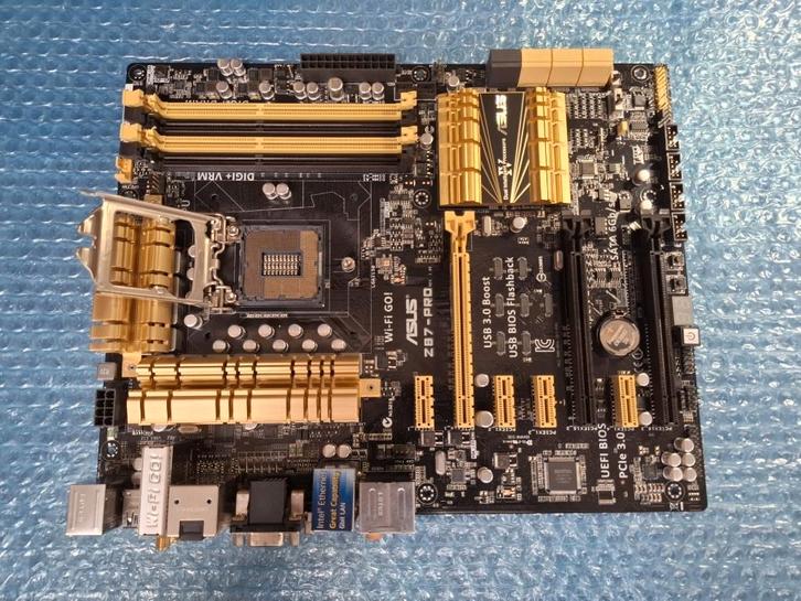 Asus Z87-PRO (socket 1150) met I/O shield, Informatique & Logiciels, Cartes mères, Comme neuf, Intel, DDR3, Enlèvement ou Envoi