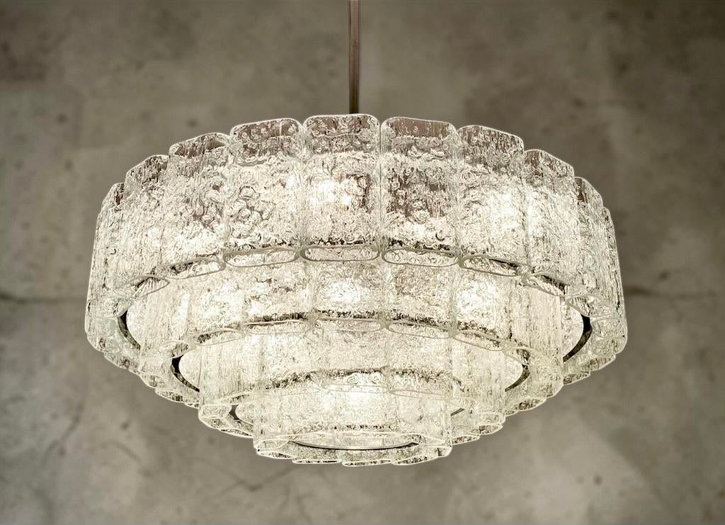 Grande lampe design Doria Leuchten vintage, Maison & Meubles, 75 cm ou plus, Verre, Comme neuf, Enlèvement