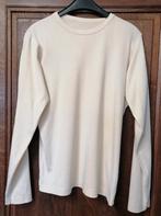 Ecru T-shirt met ronde hals en lange mouwen, M, Vêtements | Hommes, T-shirts, Enlèvement ou Envoi, Comme neuf