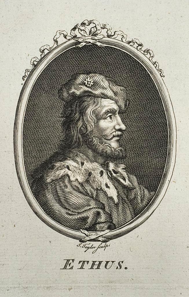 Ethus - roi d'Écosse., Antiquités & Art, Art | Eaux-fortes & Gravures, Enlèvement ou Envoi