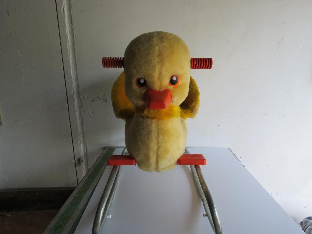 Vintage hobbeleend schommeleend pluche jaren 70, Ophalen