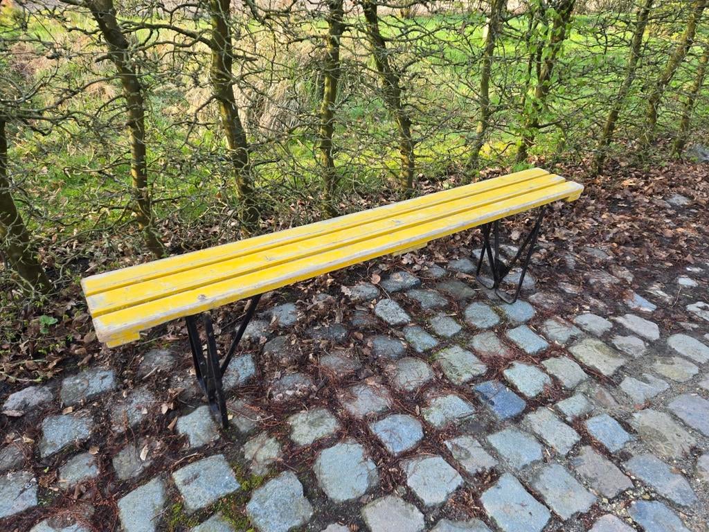 vintage klap banken, Tuin en Terras, Ophalen, Gebruikt, Metaal