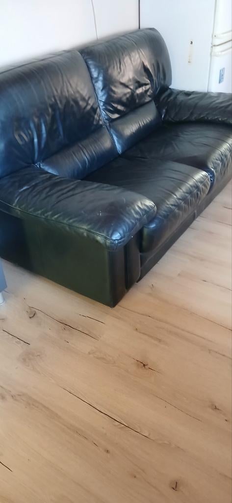 Echt lederen 2 zit in goede staat , gratis, Ophalen