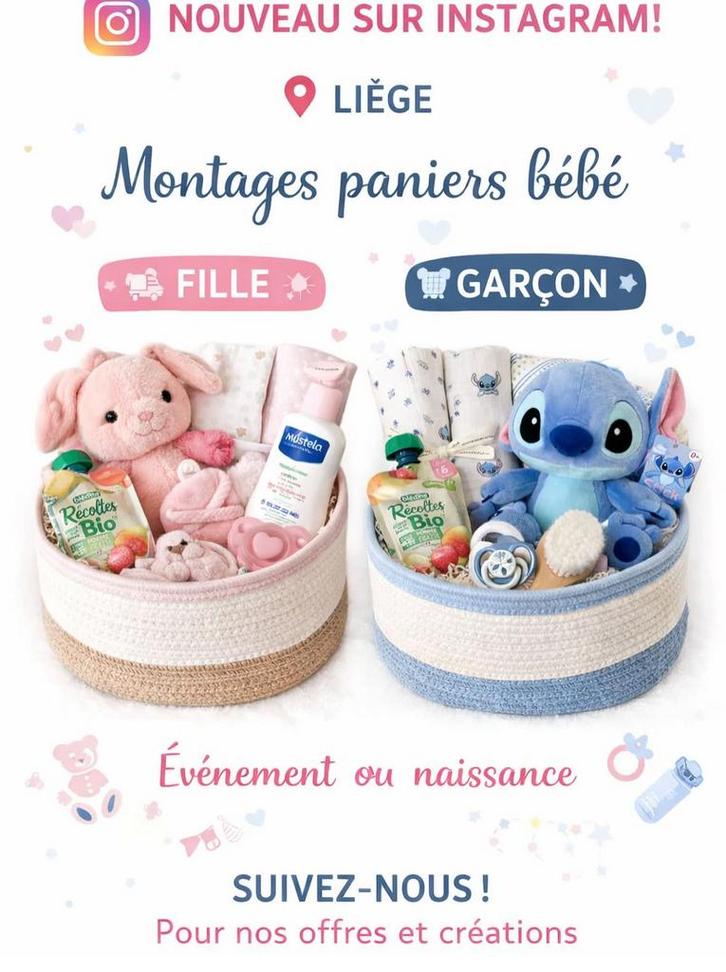 Panier naissance bébé – idéal cadeau, Enfants & Bébés, Cadeaux d'accouchement & Assiettes de naissance, Comme neuf, Enlèvement ou Envoi