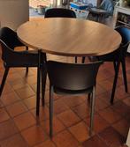 Keukentafel met stoelen, Huis en Inrichting, Tafels | Eettafels, Ophalen, Zo goed als nieuw, Vier personen, Rond