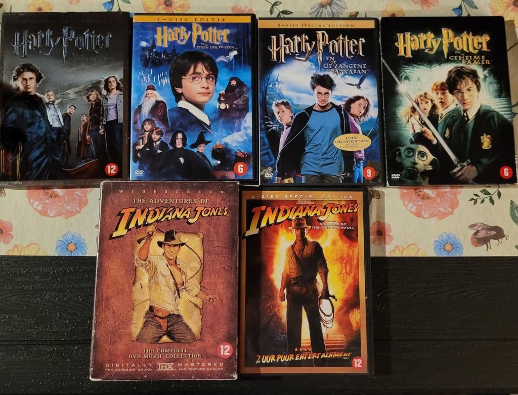 LOT DVD Harry Potter en Indiana Jones, CD & DVD, DVD | Aventure, Utilisé, Coffret, Enlèvement ou Envoi