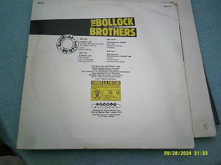The Bollock Brothers – Live Performances - Official Bootleg, Cd's en Dvd's, Vinyl | Rock, Zo goed als nieuw, Poprock, 12 inch
