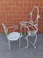 Table et chaise de coiffeur uniques en fer forgé, Enlèvement, Utilisé, 100 à 150 cm, Retro