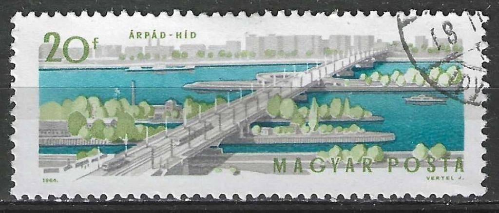 Hongrie 1964 - Yvert 1683 - Pont d'Arpad (ST), Timbres & Monnaies, Timbres | Europe | Hongrie, Envoi, Affranchi