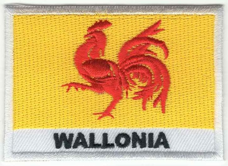 Wallonia vlag stoffen opstrijk patch embleem #1, Verzamelen, Kleding en Patronen, Nieuw, Verzenden