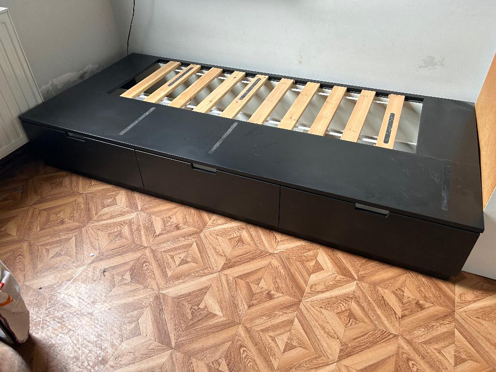 Lit Nordli IKEA 90x200, Maison & Meubles, 90 cm, Enlèvement, 200 cm, Bois