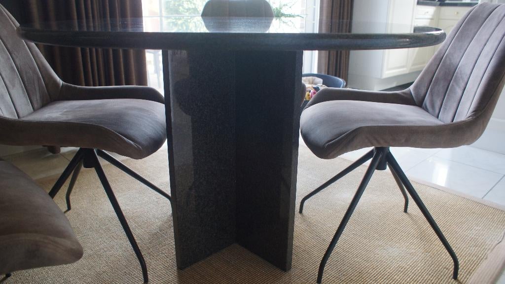 Granieten Tafel diameter 116 cm, Ophalen, Overige materialen, 100 tot 150 cm, Rond