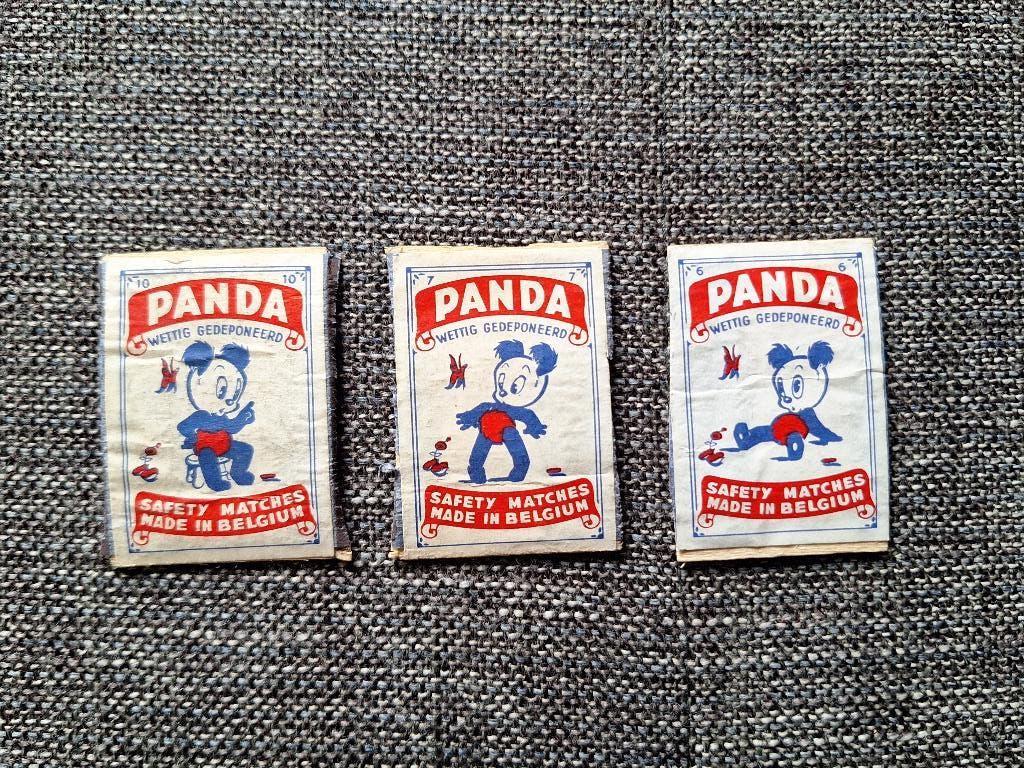 Marten Toonder Panda - 3 luciferlabels (1957), Collections, Personnages de BD, Enlèvement ou Envoi, Autres personnages, Utilisé