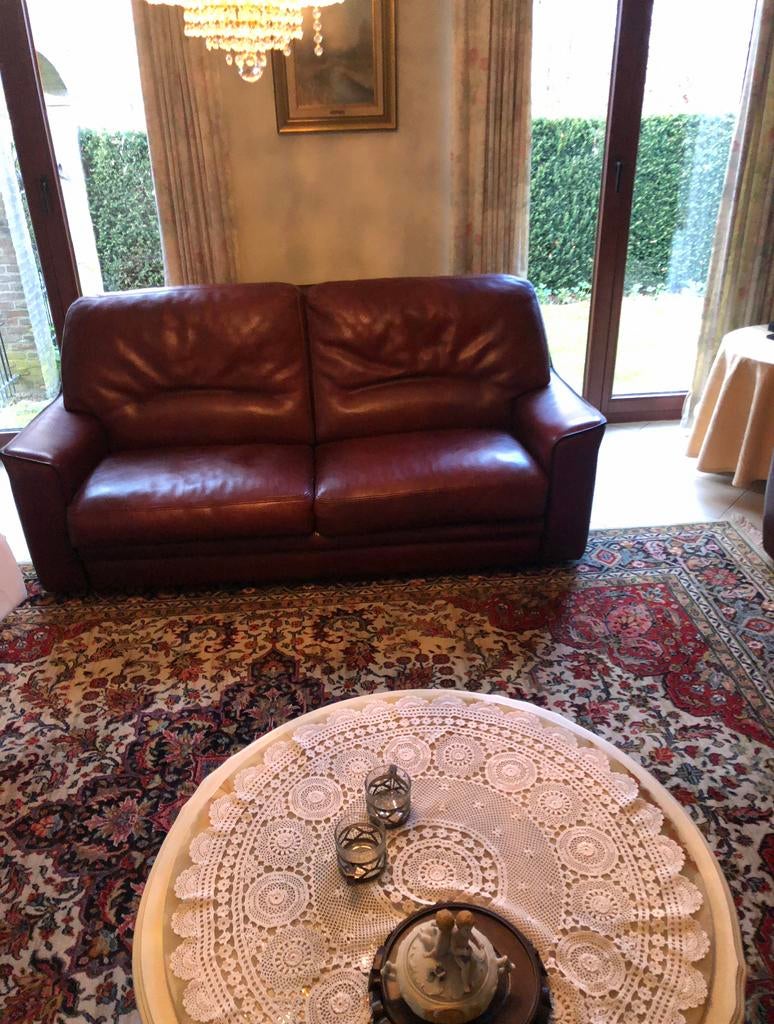 Volledig salon, Huis en Inrichting, Ophalen, Zo goed als nieuw, Leer