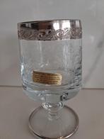 6 murano glazen met platina rand, Verzamelen, Ophalen of Verzenden, Nieuw, Kristal, Glas of Glazen