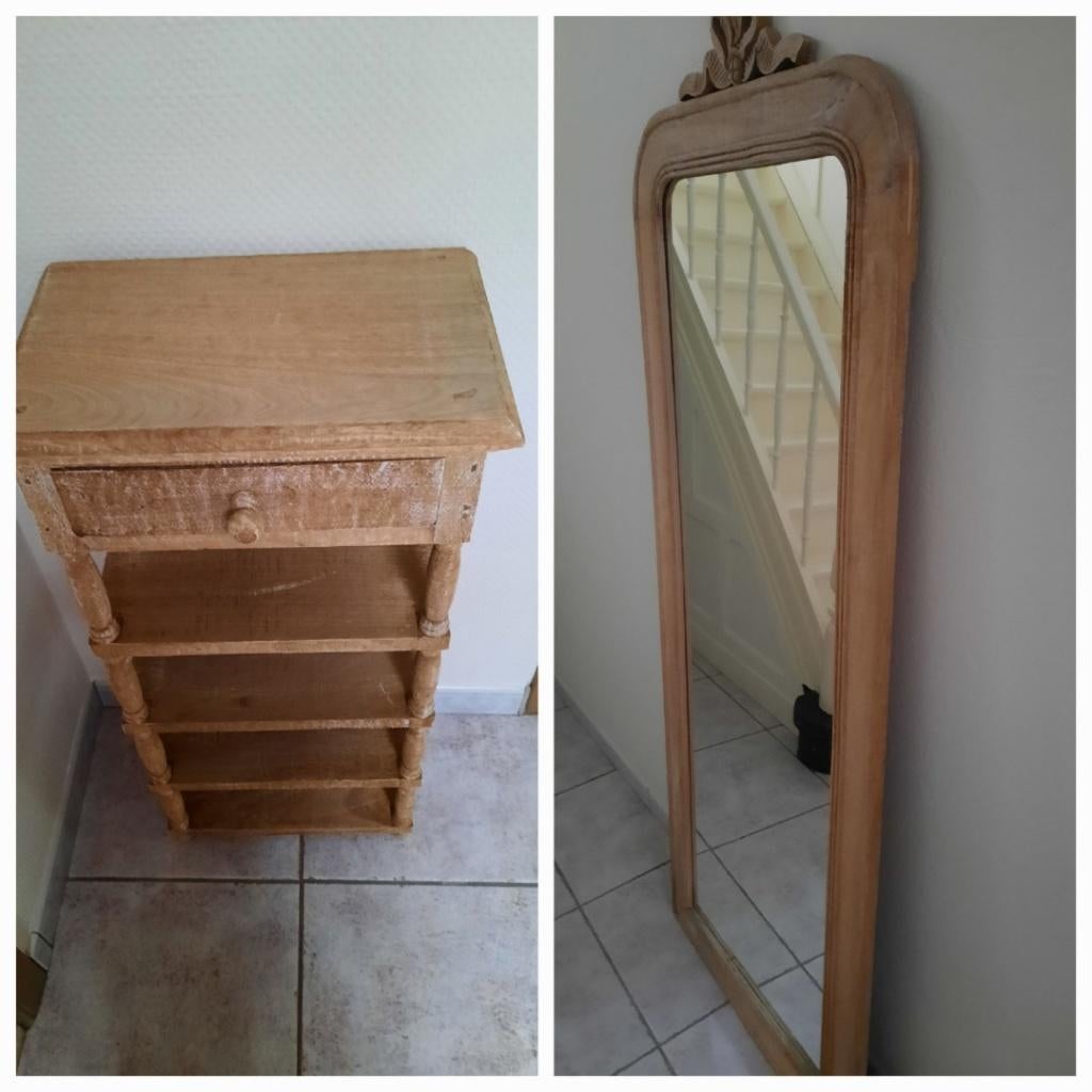 Grote spiegel en bijpassend kastje, Enlèvement, Comme neuf, 50 à 75 cm, 150 à 200 cm