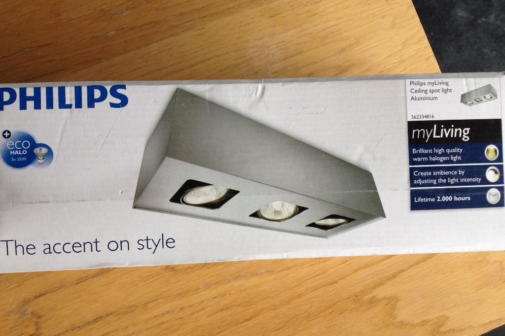 Philips opbouwspots (1+2+3) inox nieuw, Maison & Meubles, Lampes | Spots, Neuf, Enlèvement ou Envoi