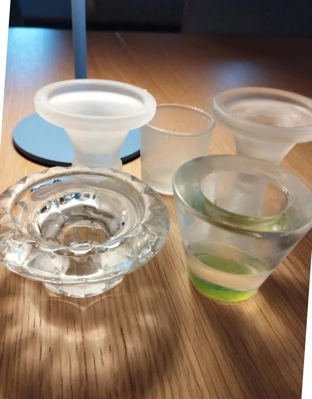 Lot de 5 bougeoirs en verre, Enlèvement