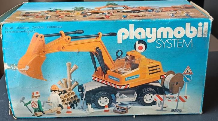 Playmobil 3472 Graafmachine met doos - 1982, Kinderen en Baby's, Speelgoed | Playmobil, Gebruikt, Complete set, Ophalen of Verzenden