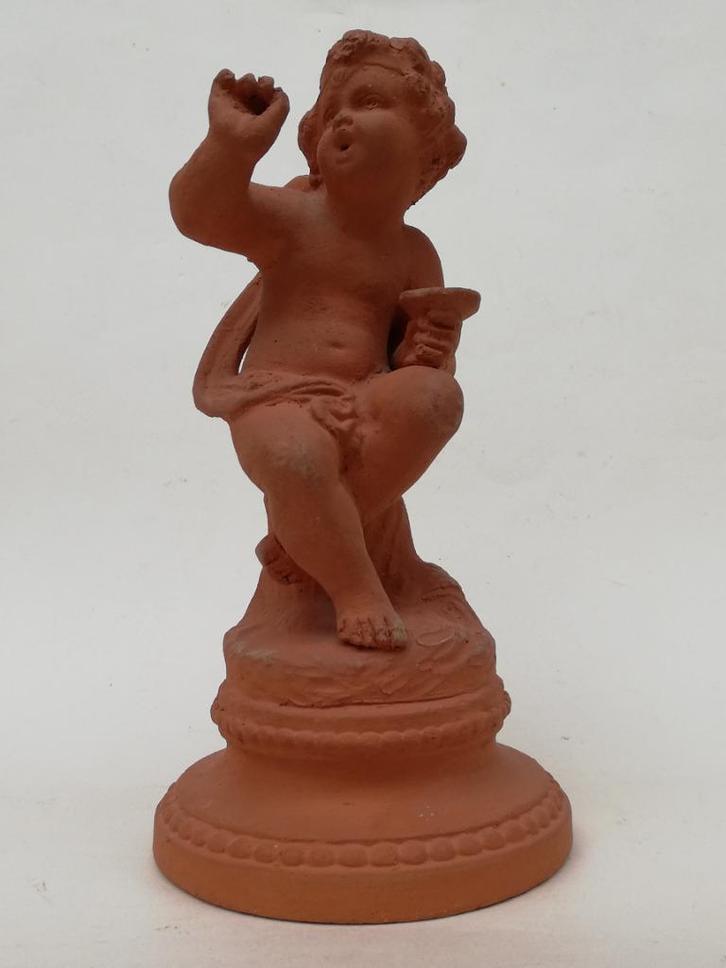 Mooie engel in terracotta - naar François Duquesnoy - c 1900, Antiek en Kunst, Curiosa en Brocante, Ophalen of Verzenden