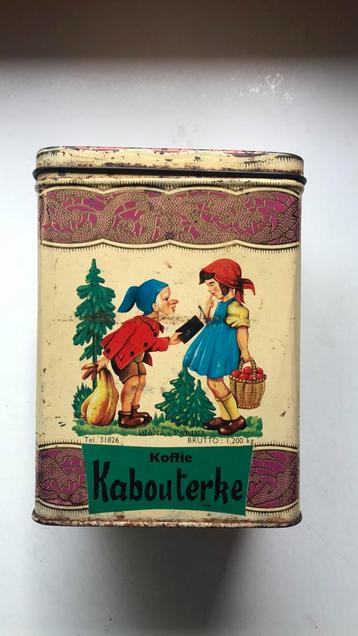 Vintage blikken doos van Kabouterke koffie beschikbaar voor biedingen