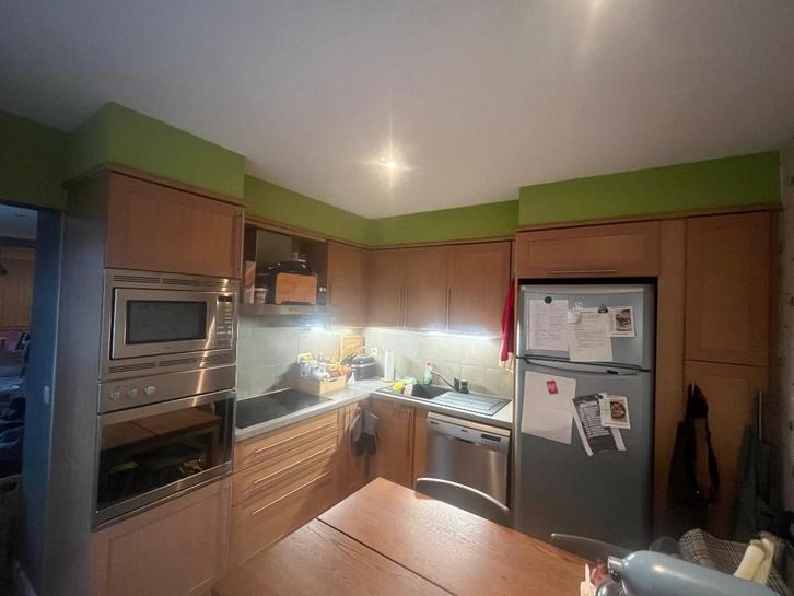 Complete keuken met toestellen, Huis en Inrichting, Keuken | Complete keukens, Gebruikt, Hoekkeuken, Bruin, Ophalen