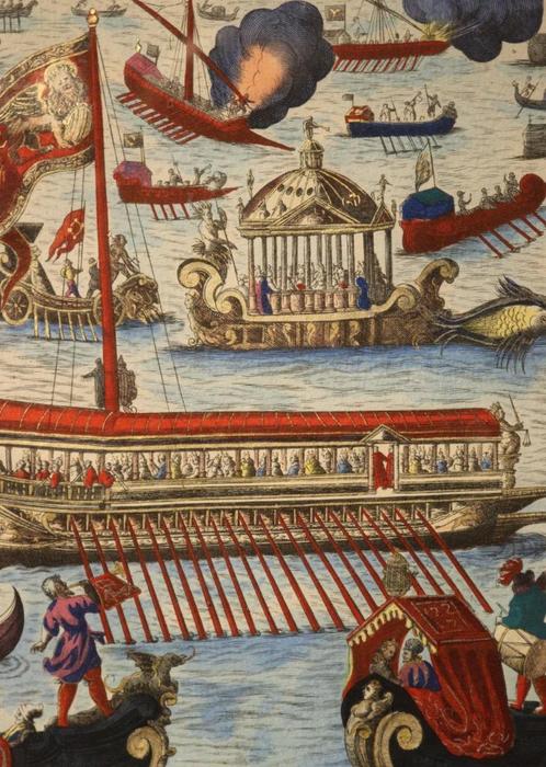 Vroege handgekleurde ets van Venetië, Antiek en Kunst, Kunst | Etsen en Gravures, Ophalen of Verzenden